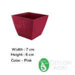 Square Plastic Pots (Pink) | මල් බදුන්