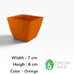 Square Plastic Pots (Orange) | මල් බදුන්