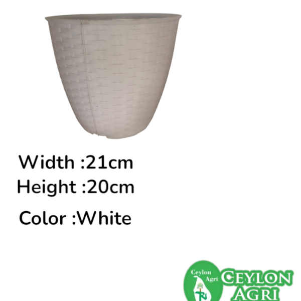 Plastic Pots ( White ) |- 21cm