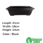 Modern Rectangular Planter Pots (Black) | 41cm