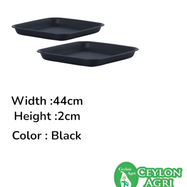 Square Plastic Pot Tray ( Black) |  - 44cm