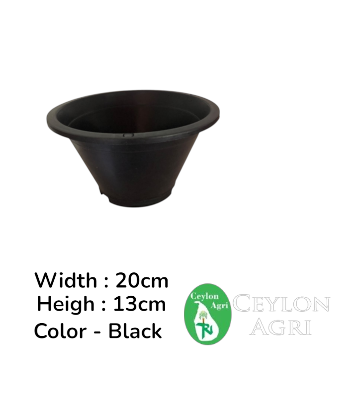 New Template (49) Plastic Pots (Black ) | මල් බදුන් - Image 1